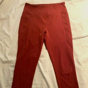 Zella Live In High Waist Pocket 7/8 Leggings - Hibiscus Red / Coral